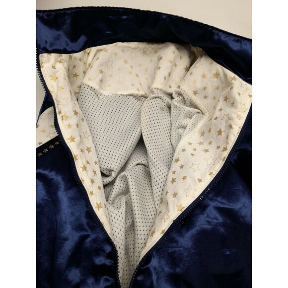 Vtg USA Alpha Factor Jacket Warm Up Windbreaker Adult Sz M Blue White Stars - Picture 6 of 12